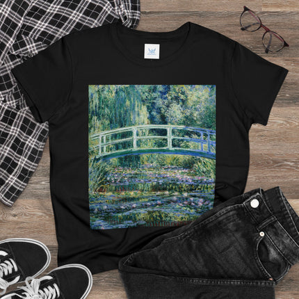 Water Lilies and Japanese Bridge by Claude Monet Women's Midweight Cotton Tee