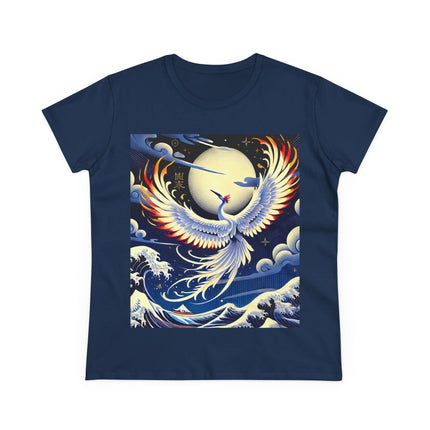 Majestic White Crane Cotton Tee