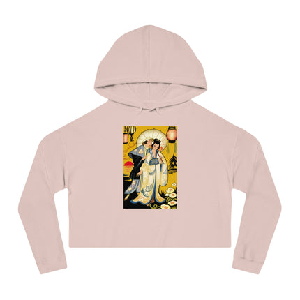 Golden Embrace Women’s Cropped Hooded Sweatshirt