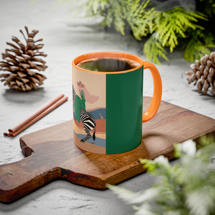 Zebra Rider Colorful Mugs – Safari Chic & Art Deco Adventure