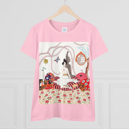 🌹🐕 The Rose Salon Companion Cotton Tee – Art Deco Fashion & Dog Elegance
