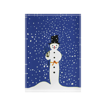 Snowman in Falling Snow Acrylic Art Block