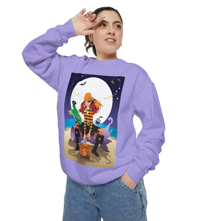 Moonlit Pirate Halloween Unisex Garment-Dyed Sweatshirt