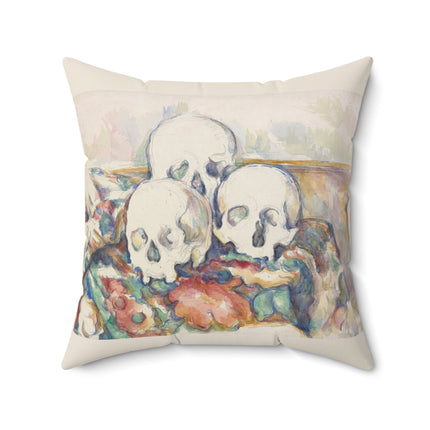 The Three Skulls by Paul Cézanne Spun Polyester Square Pillow