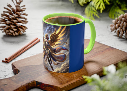 Valkyrie Descending Through Storm Colorful Mugs (11oz, 15oz)