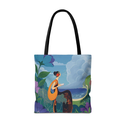 🌊🌺 The Lady Of The Seaside Garden Tote Bag – Art Deco Coastal Fantasy