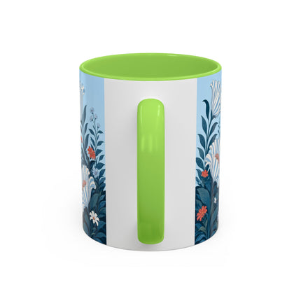 🎨💙 The Enchanted Garden Artist Colorful Mug – Art Deco Floral Whimsy