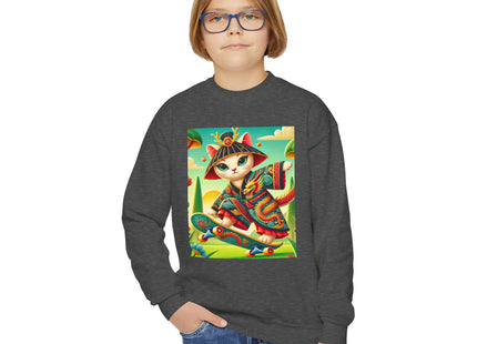 Dragon Dance on Wheels Youth Crewneck Sweatshirt