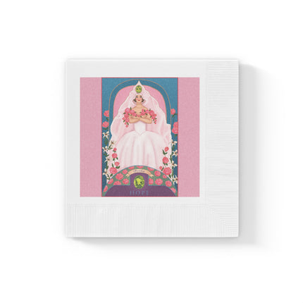 August & Peridot Zodiac White Coined Napkins
