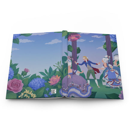 🎭🌸 The Blindfolded Garden Game Hardcover Journal – Art Deco Garden Party