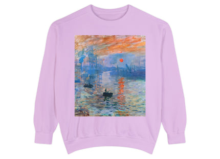 Sunrise by Claude Monet Unisex Garment-Dyed Sweatshirt
