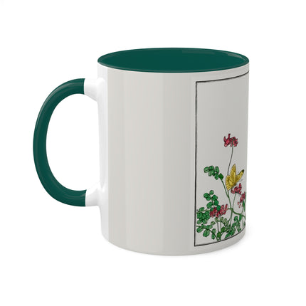 Butterflies and flower illustration by Morimoto Toko Colorful Mugs, 11oz