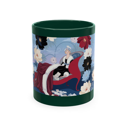 💌🌺 The Lady Of The Scattered Love Letters Ceramic Mug – Art Deco Romantic Elegance
