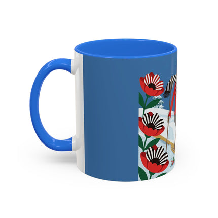 🎿🎄 The Christmas Holly Skier Colorful Mug – Whimsical Holiday Fantasy