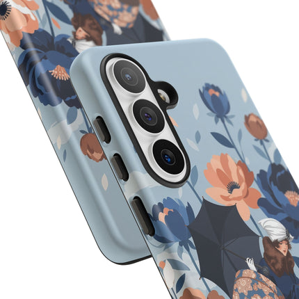 ☂️🌺 The Lady Of The Traveling Garden Phone Case – Art Deco Floral Adventure