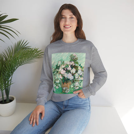 Roses by Vincent Van Gogh Heavy Blend™ Crewneck Sweatshirt