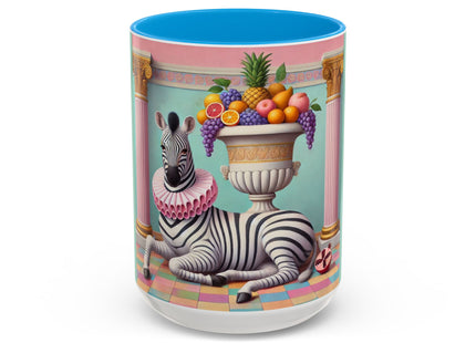 Still Life with Zebra, Fruit, and Pink Columns Colorful Mugs (11oz, 15oz)