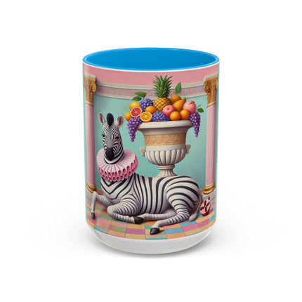 Still Life with Zebra, Fruit, and Pink Columns Colorful Mugs (11oz, 15oz)