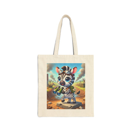 The Zebra Lookout Cotton Canvas Tote Bag – Adventure, Curiosity & Explorer Spirit