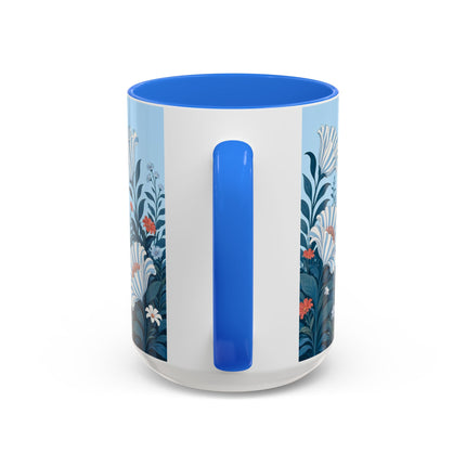 🎨💙 The Enchanted Garden Artist Colorful Mug – Art Deco Floral Whimsy