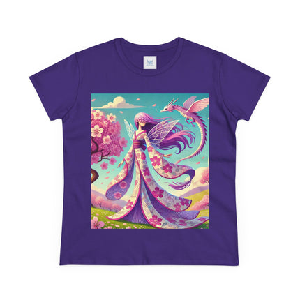 Petals in the Wind: The Kimono Fairy and the Sky Dragon Cotton Tee