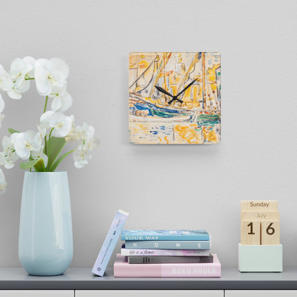 Saint-Tropez by Paul Signac Acrylic Wall Clock, Round and Square