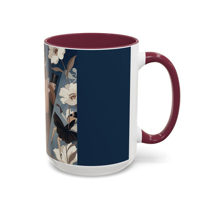 🌸✨ The Midnight Magnolia Masquerade Colorful Mug – Art Deco Nocturne