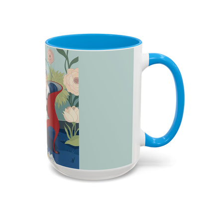 The Lady Of The Scarlet Chaise Colorful Mugs – Art Deco Romantic Elegance