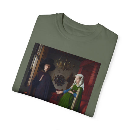Arnolfini Portrait by Jan Van Eyck Unisex Garment-Dyed T-shirt