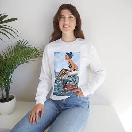 Playful Waves and Fashion Follies Heavy Blend™ Crewneck Sweatshirt
