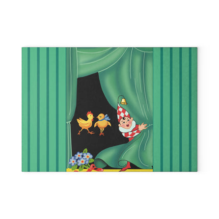 Easter Elf's Whimsy Glass Cutting Board