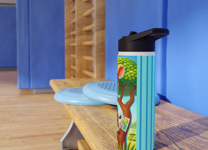 Giraffe Lookout Stainless Steel Water Bottle, Standard Lid