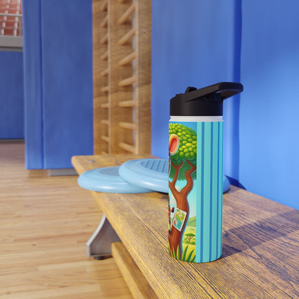 Giraffe Lookout Stainless Steel Water Bottle, Standard Lid