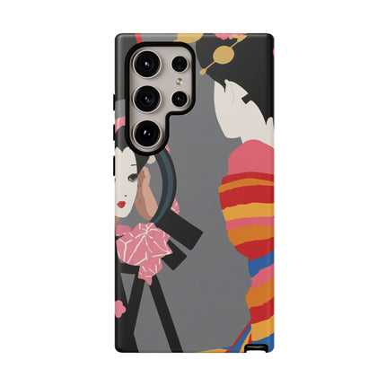 Geisha Mirror Phone Case – Elegant Reflection & Timeless Beauty