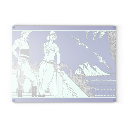 Coastal Elegance Glass Cutting Board