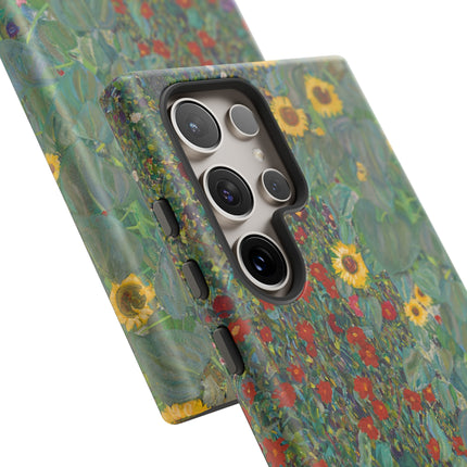 Farm Garden with Sunflowers by Gustav Klimt Phone Cases