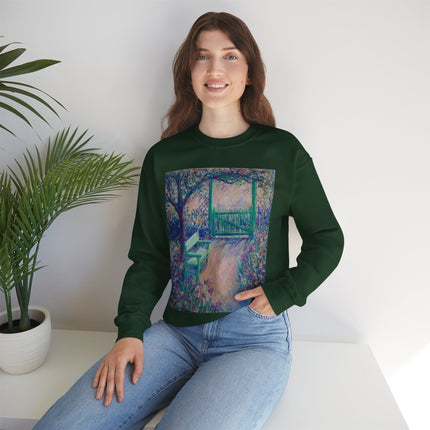 The Artist’s Garden (The Green Chair) by Theodore Earl Butler Heavy Blend™ Crewneck Sweatshirt