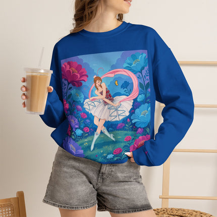🦋🌸 The Butterfly Garden Ballet Crewneck Sweatshirt – Art Deco Floral Whimsy