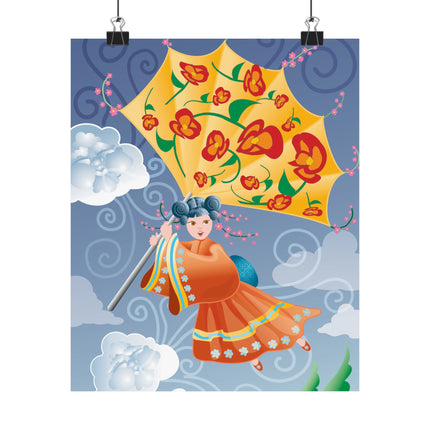 Flight of Blossoms Premium Matte Vertical Posters