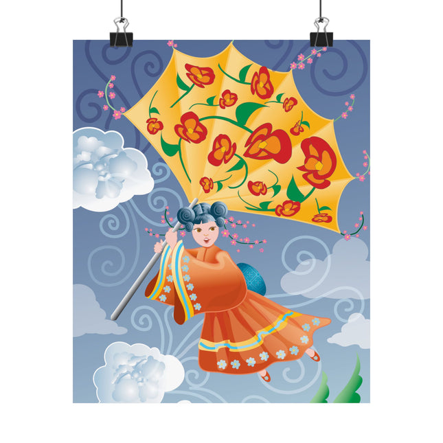 Flight of Blossoms Premium Matte Vertical Posters