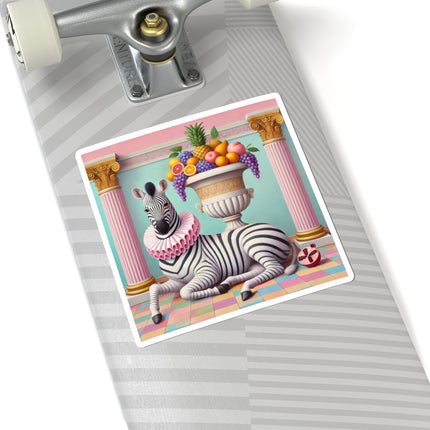 Zebra, Fruit, and Pink Columns Kiss-Cut Stickers (4 Stickers)