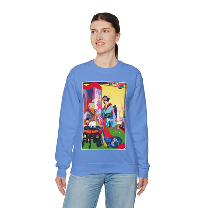 A Timeless Journey by Umberto Brunelleschi Heavy Blend™ Crewneck Sweatshirt