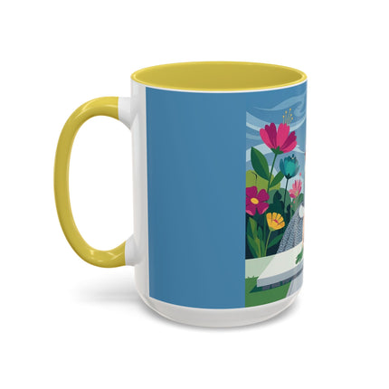 The Lady Of The Secret Garden Colorful Mugs – Art Deco Botanical Elegance