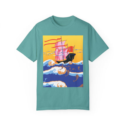 Golden Seas and Whimsical Dreams Unisex Garment-Dyed T-shirt