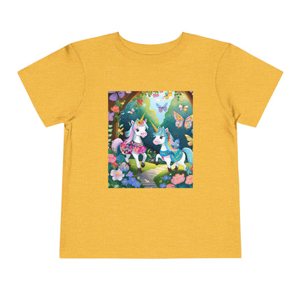 Baby Unicorns and Fluttering Butterflies Toddler Short Sleeve Tee
