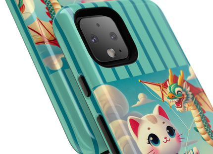 Geisha Kitten and the Dragon Kite Phone Cases