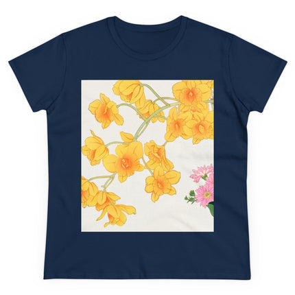 Golden Bow Orchid Women's Midweight Cotton Tee