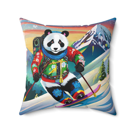 Cyberpunk Panda Spun Polyester Square Pillow