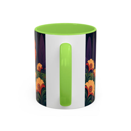 🌙🌼 The Moonlit Floral Dancer Colorful Mug – Art Deco Garden Fantasy