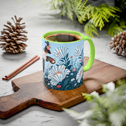 🎨💙 The Enchanted Garden Artist Colorful Mug – Art Deco Floral Whimsy